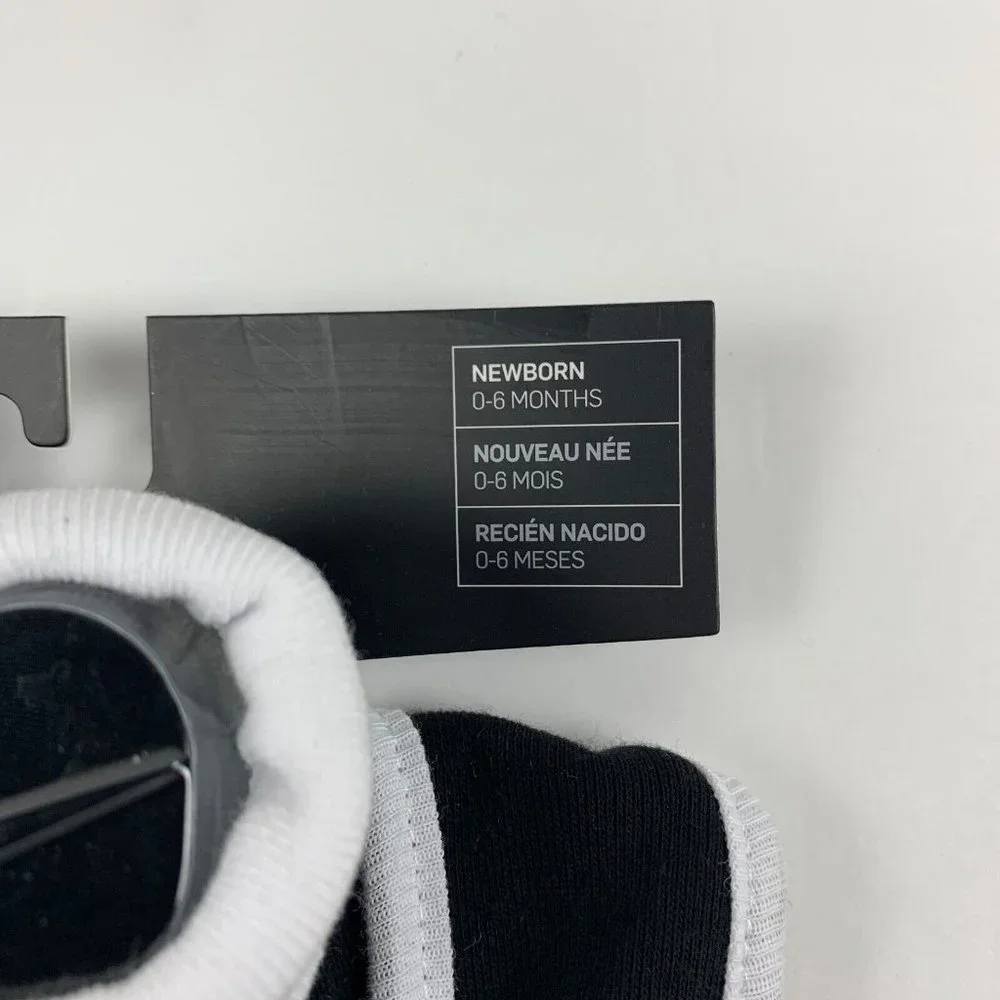 Nike Logo‎ Futura Bib Booties 2Pcs Set 0-6 Month New Born Baby Black Cotton 6243